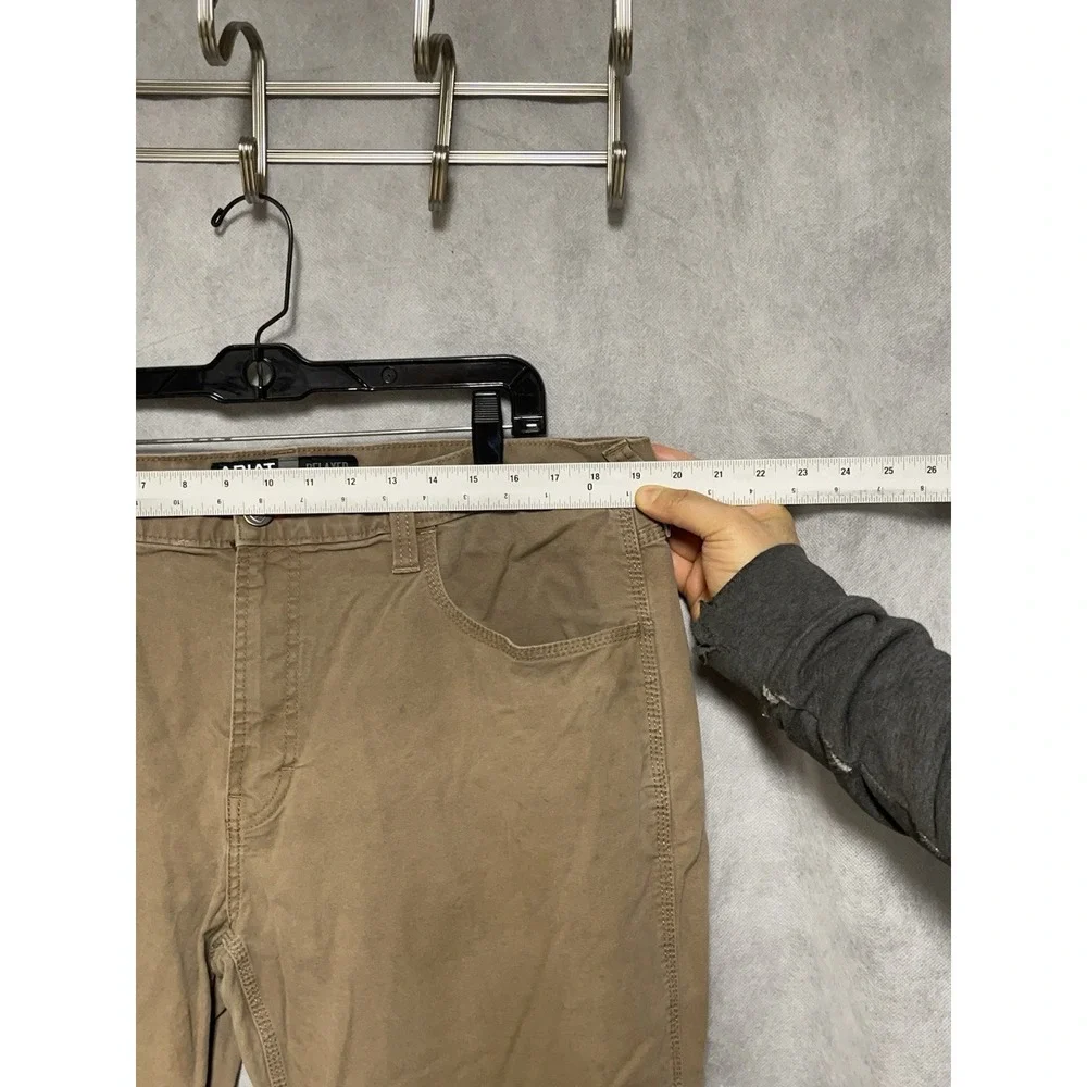 Ariat Pants Men Size 38x30 Beige M4 Relaxed Straight Rebar Canvas Workwear Heavy - Picture 3 of 10